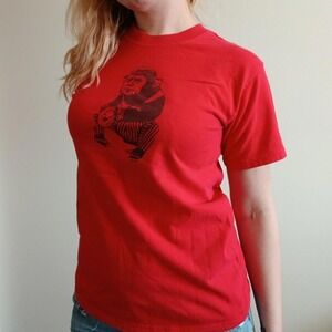 Vintage early 2000s red political t-shirt (George W. Bush/monkey)